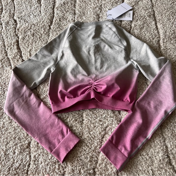 New Pink & Grey Gymshark Crop Top - Picture 2 of 4